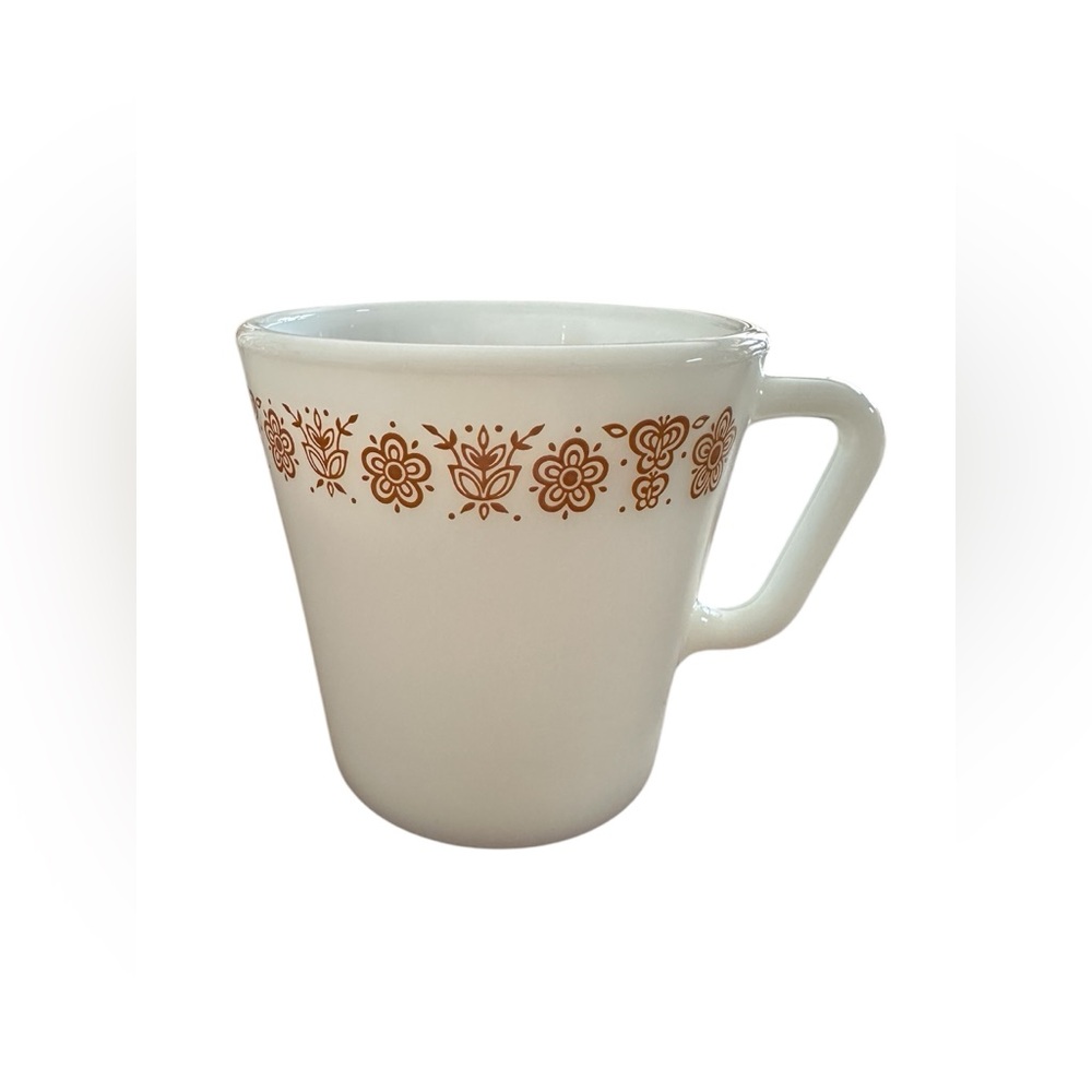 Vintage Pyrex• Milk Glass • “Butterfly Gold” Pattern • Coffee Cup • Mug 200 ML